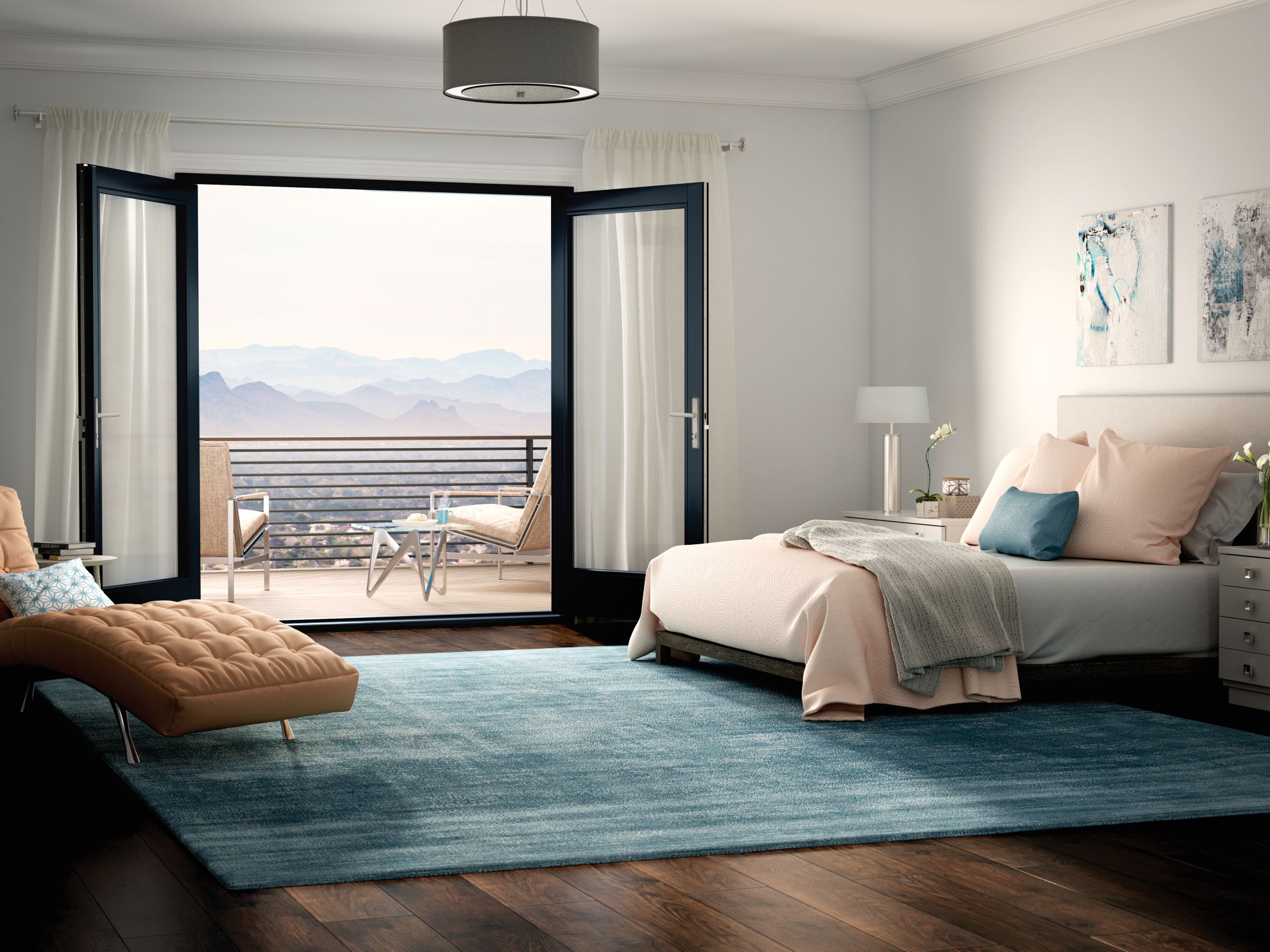 C700 Swing Doors in a bedroom open inswing doors